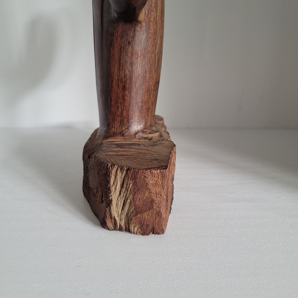 Vintage Mid-Century Large Carved Ironwood Saguaro Cactus with Bird of Prey/Hawk - Picture 8 of 16